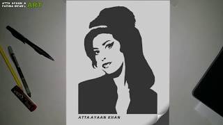 stencil  Stencil art for beginners how to make stencil of a girl sketch  by Atta Ayaan Khan [upl. by Alasteir367]