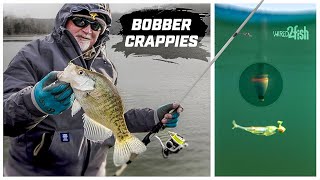 Winter Crappie Fishing with Jigs and Bobbers [upl. by Lessur827]