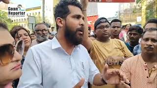 Goan Reporter News MLA Viresh Borkar speaking at Margao Protest for Arrest of Subhash Velingkar [upl. by Ivets]