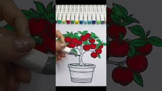 Immersive Cherries Coloring coloringchannel coloringpages drawing coloring [upl. by Ynaffital]