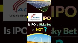 ACME IPO Apply or Avoid shorts viralvideo stockmarket [upl. by Milore]