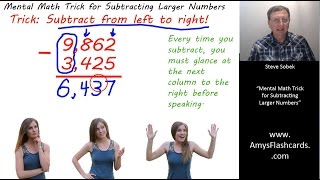 Math Trick for Subtracting Large Numbers [upl. by Comptom]