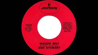 1971 HITS ARCHIVE Maggie May  Rod Stewart a 1 recordmono 45 [upl. by Yenettirb624]