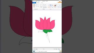 Ms paint Lotus drowing  Lotus drowing ms paintshortvideoshortsmswordlogo [upl. by Githens]