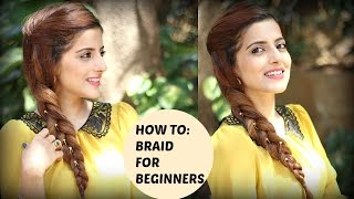 How To Braid Your Own Hair For Beginners  Everyday Indian Hairstyles for medium to long hair [upl. by Aydni]