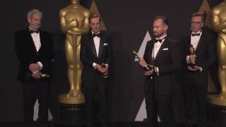 “Hacksaw Ridgequot Best Sound Mixing  Oscars 2017  Full Backstage Interview [upl. by Snebur187]