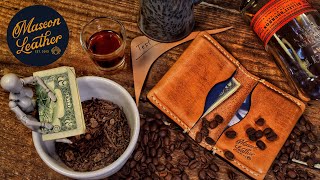 Making a Leather Wallet with Coffee Bourbon and Mud the Mackenzie [upl. by Tteltrab583]