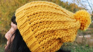 How to Crochet easy Beanie hat for BEGINNER  Collab with weareknitters [upl. by Waverley]