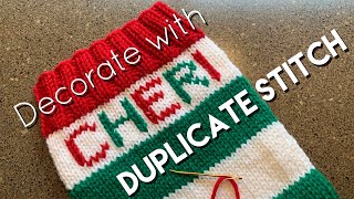 Duplicate Stitch  Add a Letter or Design on Your Knitting [upl. by Herta]