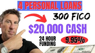 4 EASY 20000 Personal loans in 24 Hours 300 FICA score rates 995 and up [upl. by Giffy390]