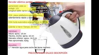 Hervidor eléctrico PORTATIL  1000ml 12V  Cocina Jardin Camping Coche Camion  OCTUBRE 2021 [upl. by Merp]