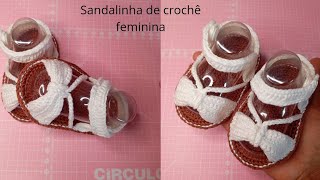 sandalinha de crochê meninainfantil [upl. by Supen]