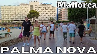 Mallorca PALMA NOVA Town Centre and Beach Promenade Walk Tour MAJORCA Balearic Islands [upl. by Osugi]