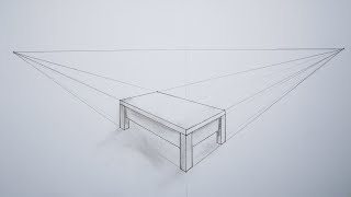 how to draw a simple table in 2 point perspective [upl. by Luwana750]