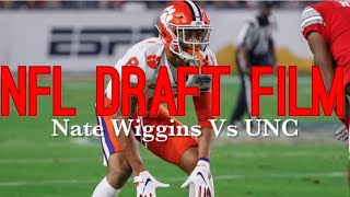 Film Room Nate Wiggins Vs North Carolina Coverage Snaps [upl. by Yrekcaz366]