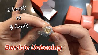 Berricle Jewelry Unboxing  CZ Canary Yellow Cushion Halo Ring amp Round CZ Solitaire Ring 2 Carat [upl. by Suolekcin932]