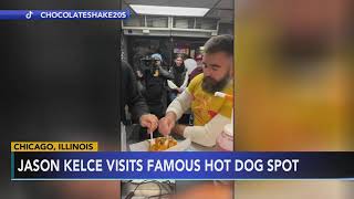 Eagles Jason Kelce stops in at The Wieners Circle Soldier Field [upl. by Lukas]