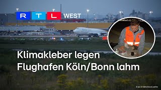 Klimakleber legen Flughafen KölnBonn lahm  RTL WEST 24072024 [upl. by Schroer464]