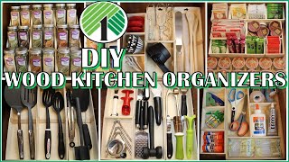 DOLLAR TREE DIY KITCHEN ORGANIZATION  WOOD KITCHEN DRAWER ORGANIZERS [upl. by Aig112]