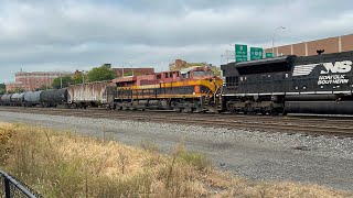 Four Amtrak and NS Trains at Altoona Station FT KCS 4793 [upl. by Eynaffit]