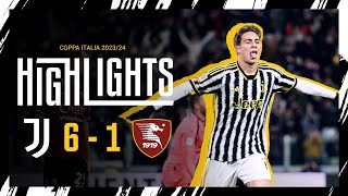 JUVENTUS 61 SALERNITANA  STARTING THE YEAR WITH SIX GOALS  COPPA ITALIA [upl. by Hyacinthe462]