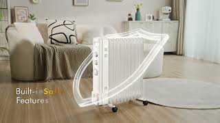 VonHaus Large Oil Filled Radiator with Timer 2500W  White [upl. by Nihcas946]