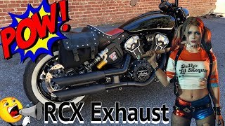 Indian Scout Bobber RCX Slash Cut Exhaust Sound [upl. by Nylleoj515]