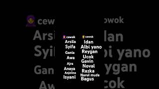 Nama  nama cewek dan cowok [upl. by Enorel]