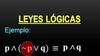 LEYES LÓGICAS  ÁLGEBRA PROPOSICIONAL  PARTE 2  PROPOSICIONES LÓGICAS [upl. by Alisander]