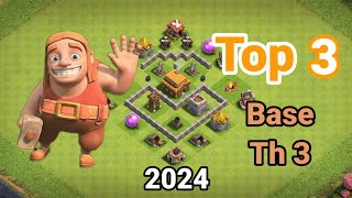 Town hall 3  Base Layout  Clash of Clans [upl. by Leina]