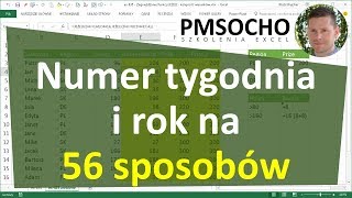 Excel  numer tygodnia i rok  jak wyznaczyć na 56 sposobów odc768 [upl. by Eloci744]