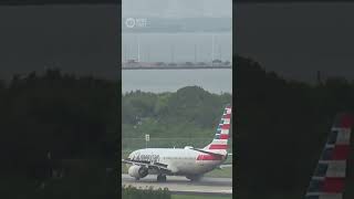 Terrifying Moment Plane Aborts Take Off After Tyres Burst  10 News First [upl. by Balch]