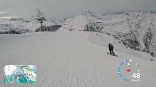 Zermatt 4K POV ski run Sunnegga Blauherd  Patrullarve [upl. by Akienahs]