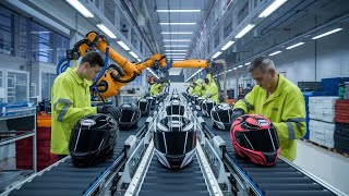 Inside the Factory How Motorcycle Helmets Are Made  HowMotorcycleHelmetsAreMade [upl. by Tyrus149]