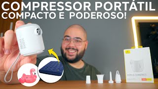 A Melhor Solução para Encher Colchão Inflável Compressor de Ar Compacto e Poderoso da Baseus [upl. by Vial196]