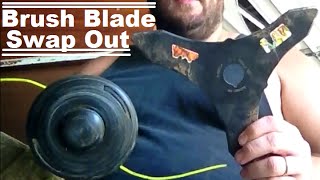 DIY How To Turn Your Weed Trimmer Head Into A Brush Cutter Blade To Clear Land And Property [upl. by Altaf]