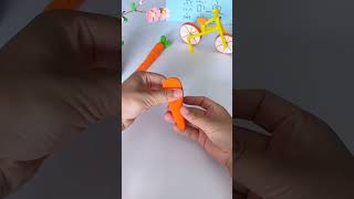 The carrot clay pen holder made of clay is simple a penamazingfact youtubeshorts [upl. by Borszcz]