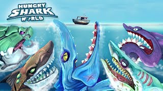 ALL quotquot LARGE SHARKS  Hungry Shark World  Ep 55 HD [upl. by Ardnasela404]