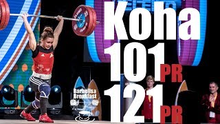 Rebeka Koha 58kg Latvia 101kg Snatch 121kg Clean and Jerk  2017 weightlifting world championship [upl. by Haukom]