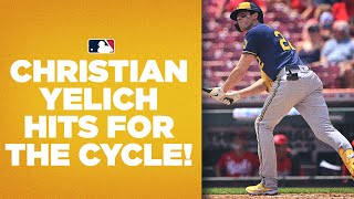 Rererecycle Its Christian Yelichs 3rd career cycle all against the Reds 🚴‍♂️ [upl. by Mar]