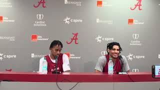 Jarin Stevenson amp Derrion Reid media session Alabama basketball [upl. by Yennor]