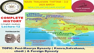 PostMauryan empire amp Foreign dynastyIndogreekScynthiansParthiansKushanasLecture12 cdscapf [upl. by Enaht]