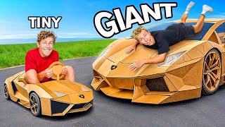 Building GIANT vs TINY Cars Challenge [upl. by Quiteri952]