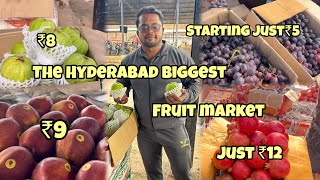 The Hyderabad biggest Wholesale😜fruit market starting 🔥Just₹5￼ 😲Full information ￼￼Vlog [upl. by Annwahs]