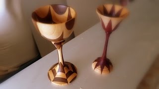 Turning an Hexagonal Segmented mini Goblet  Woodturning by Eli Avisera [upl. by Ellebanna]