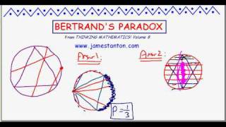 Bertrands Paradox TANTON Mathematics [upl. by Miguelita]