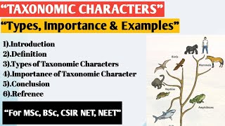 Taxonomic characters  Types and Importance of taxonomic characters  Taxonomy  noteswire [upl. by Aihsekal]