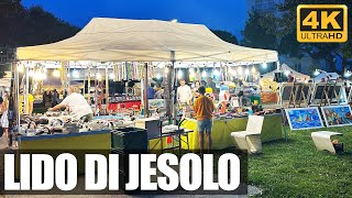 Evening Shopping Market in Jesolo Italy  Virtual Tour in 4K with ASMR [upl. by Leynad753]