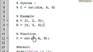 Matlab Function  Matrix Concatenationcat [upl. by Macomber24]