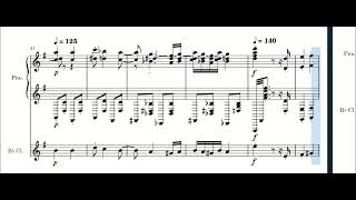 Hungarian dance No 5  sheet music for piano and Bb clarinet [upl. by Nylanna]